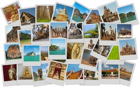 Traveling around Thailand in collage with several shotsの写真素材