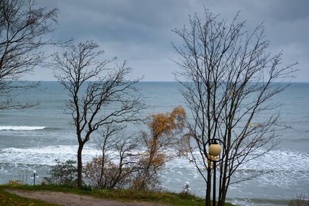 Baltic sea in cloudy autumn day  Kaliningrad region  Russiaの写真素材