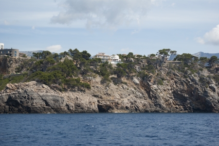 Port de Soller - town on the coast of Mediterranean sea, Mallorca, Spainの写真素材
