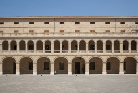 Old stony building in Palma de Mallorca, Spainの写真素材