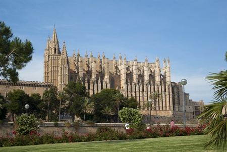 Cathedral La Seu in Palma de Mallorca, Spainの写真素材