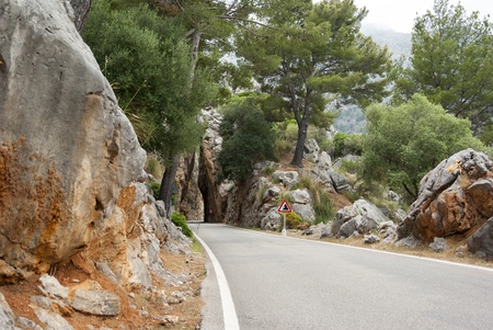 Road to Sa Calobra in Serra de Tramuntana - mountains on Mallorca, Spainの写真素材