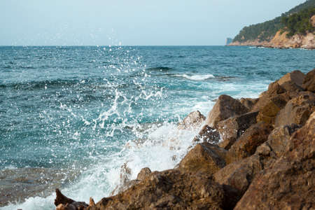 The coast of Mediterranean sea, Mallorca, Spainの写真素材