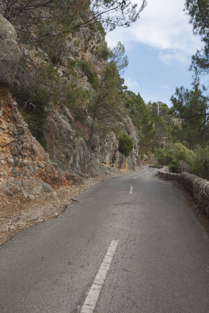 Narrow mountain road on Mallorcs, Spainの写真素材