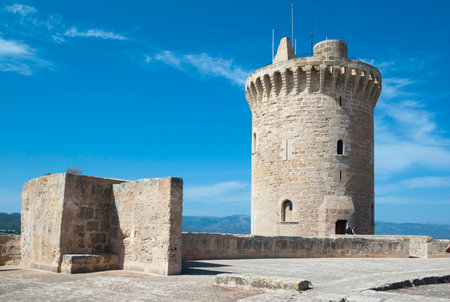 On the roof of Bellver castle, Palma of Mallorca, Spainのeditorial素材
