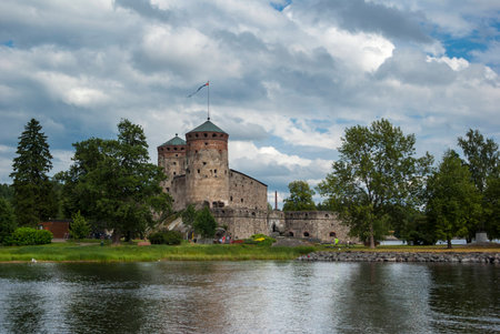 Olavinlinna castle in Savonlinna, Finlandのeditorial素材