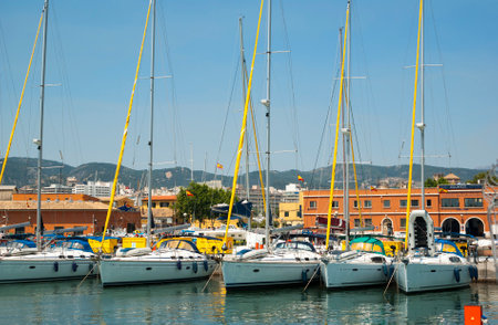 Row of yachts in Palma de Mallorca, Spain