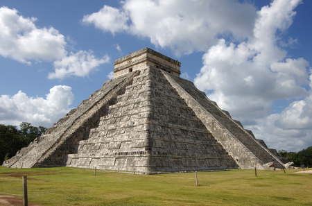 The Kukulkan Pyramid in Chichen Itza which known as â€œEl Castilloâ€  the castle , Mexico