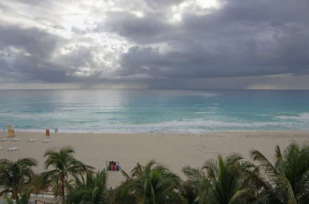 Stormy clouds over Caribbean sea, Cancun, Mexicoの写真素材
