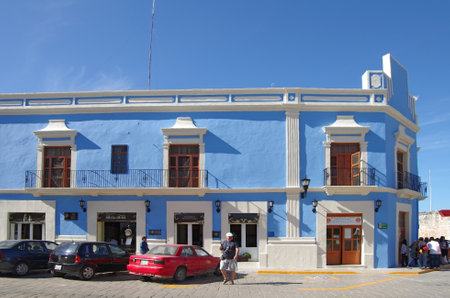 CAMPECHE, MEXICO, 02 DECEMBER 2011: Colonial architecture in Campeche, Mexico, 02 December 2011. Campeche is a mexican city protected by UNESCOのeditorial素材