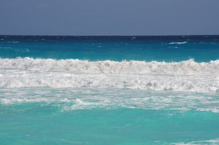 The coast of Caribbean sea, Cancun, Mexicoの写真素材