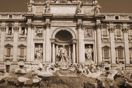 Famous Trevi fountain in Rome, Italy. Photo taken on: September 27th, 2011のeditorial素材