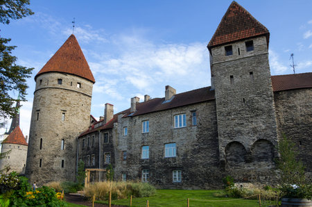 Towers of old Tallinn castle, ESTONIAのeditorial素材