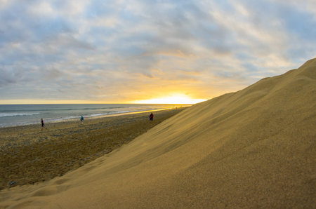 Maspalomas Dunes on sunset, Gran Canaria, Canary islands, Spainの写真素材