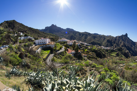 The mountain village of Tejeda in the centre of Gran Canaria, Canary islands, Spainの写真素材