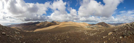 Volcanic landscape of the island of Lanzarote, Canary Islands, Spainの写真素材