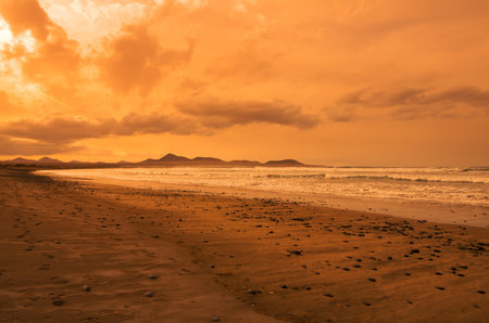The coast of Atlantic ocean on Lanzarote island, Canary islands, Spain