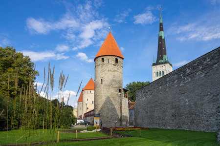 Towers of old Tallinn castle, ESTONIAのeditorial素材