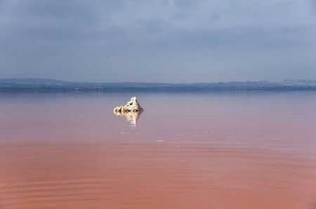 Salt lake, called  La Lagunas de la Mata, Torrevieja, Spainの写真素材
