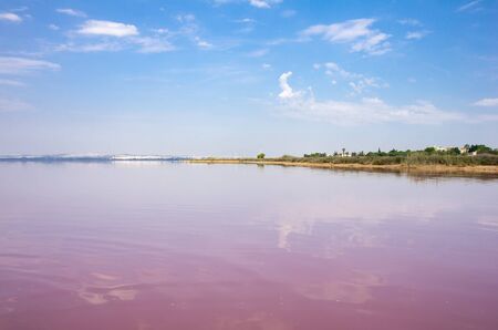 Salt lake, called  La Lagunas de la Mata, Torrevieja, Spainの写真素材