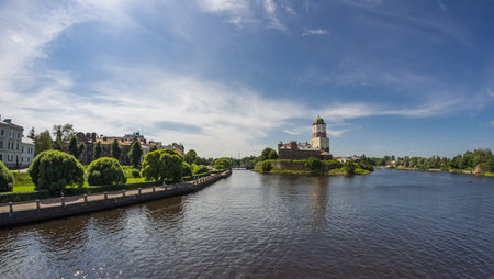 Old Swedish castle in Vyborg, Leningrad region, Russiaのeditorial素材