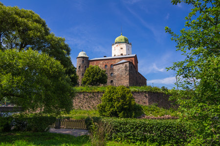 Old Swedish castle in Vyborg, Leningrad region, Russiaのeditorial素材