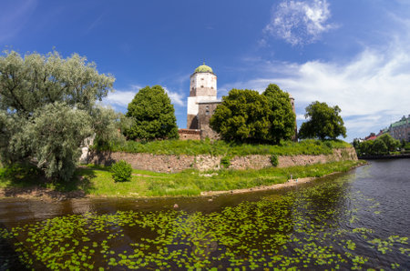 Old Swedish castle in Vyborg, Leningrad region, Russiaのeditorial素材