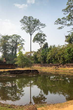 Banteay Srei or Banteay Srey is a 10th-century Cambodian temple dedicated to the Hindu god Shiva. Located in the area of Angkor in Cambodiaの写真素材