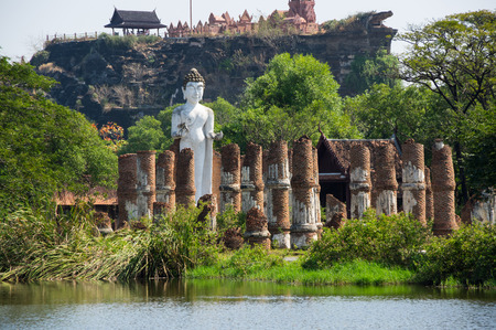 Temple in Ancient Siam (also known as Ancient City or Mueang Boran), Samut Prakan province, Thailandの写真素材