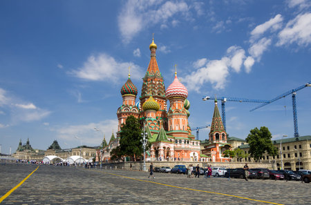 MOSCOW - JULY 02: View of Saint Basils Cathedral at the Red Square on July 02, 2013, Moscow, Russia....