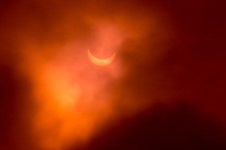 Partial solar eclipse on 20 of March 2015 in Saint-Petersburg, Russia