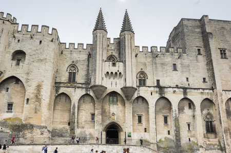 AVIGNON, FRANCE - MAY 04, 2015: Popes Palace is the main historical site in Provence and one of the largest and most important medieval gothic buildings in Europeのeditorial素材