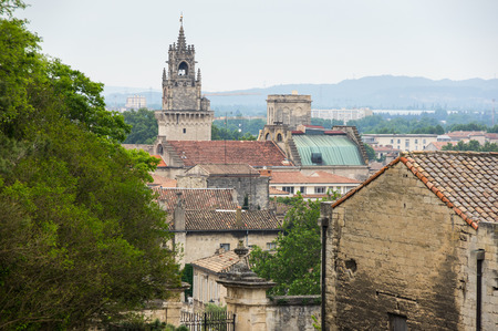 Top view on buildings of Avignon, Franceの写真素材