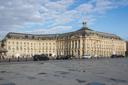 BORDEAUX, FRANCE - MAY 06, 2015: Place de la Bourse in Bordeaux. Bordeaux is a port city on the Garonne river in southwestern Franceのeditorial素材
