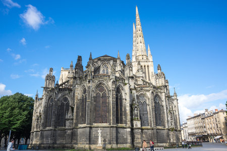 BORDEAUX, FRANCE - MAY 06, 2015: Bordeaux Cathedral (Cathedrale Saint-Andre de Bordeaux) is a Roman Catholic cathedral, seat of the Archbishop of Bordeaux-Bazas, located in Bordeauxのeditorial素材