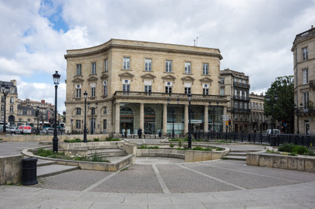 BORDEAUX, FRANCE - MAY 06, 2015: Urban view in Bordeaux. Bordeaux is a port city on the Garonne river in southwestern Franceのeditorial素材
