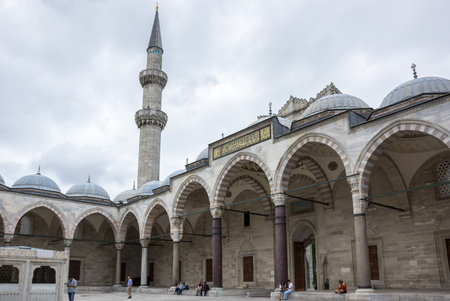 ISTANBUL, TURKEY - JUNE 19, 2015: The Suleymaniye Mosque is an Ottoman imperial mosque located on the Third Hill of Istanbul, Turkey. It is the largest mosque in the city, and one of the best-known sights of Istanbulのeditorial素材