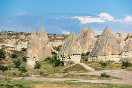 Stone formations in Goreme national park, Cappadocia, Turkeyのeditorial素材