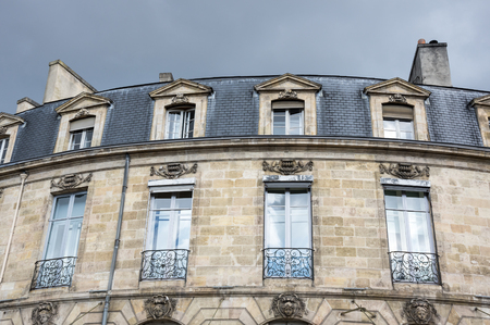 Old house in Bordeaux. Bordeaux is a port city on the Garonne river in southwestern Franceの写真素材