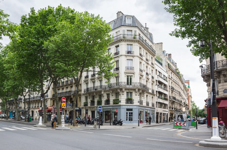 PARIS, FRANCE - MAY 07, 2015: Street in the historical centre of Paris, the capital and most visited...