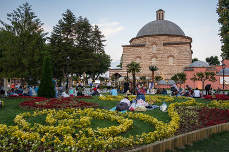 ISTANBUL, TURKEY - JUNE 25, 2015: People selebrating the end of Ramadan in the historical centre of Istanbul, Turkeyのeditorial素材