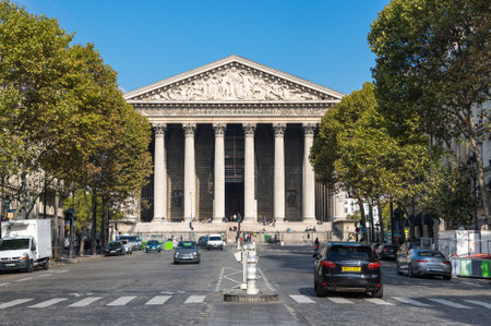 PARIS, FRANCE - OCTOBER 11, 2015: L'eglise de la Madeleine is actually a church, dedicated to Saint  Mary Magdalene, Paris, Franceのeditorial素材