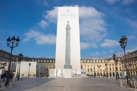 PARIS, FRANCE - OCTOBER 11, 2015: Place Vendome in the historical centre of Paris, the capital and most visited city of Franceのeditorial素材