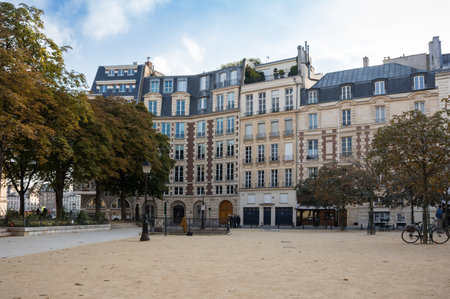 Street in the historical centre of Paris, the capital and most visited city of Franceのeditorial素材