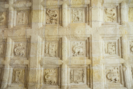 The ceiling of one of the halls in the Chateau de Chambord, Loir-et-Cher, France