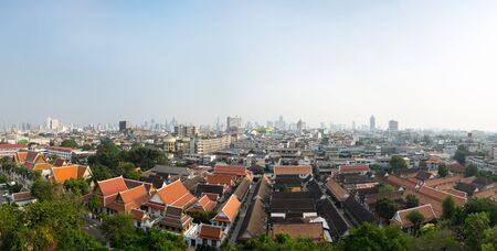 Top view of Bangkok and Wat Saket from Golden Mount, Thailandの写真素材
