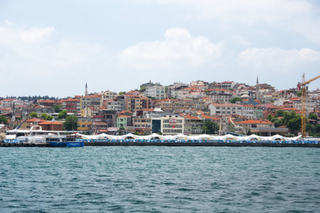 ISTANBUL, TURKEY - JUNE 25, 2015: Panoramic view of Istanbul and Bosphorus, Turkeyのeditorial素材