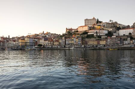 Panoramic view of river Douro and the Old town of Porto, Portugalの写真素材