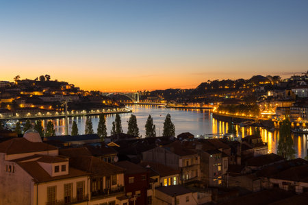 Panoramic view of river Douro and the Old town of Porto, Portugal