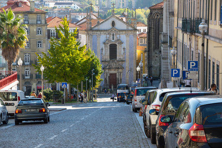 PORTO, PORTUGAL - OCTOBER 21, 2015: Street of the old town of Porto, the second largest city in...